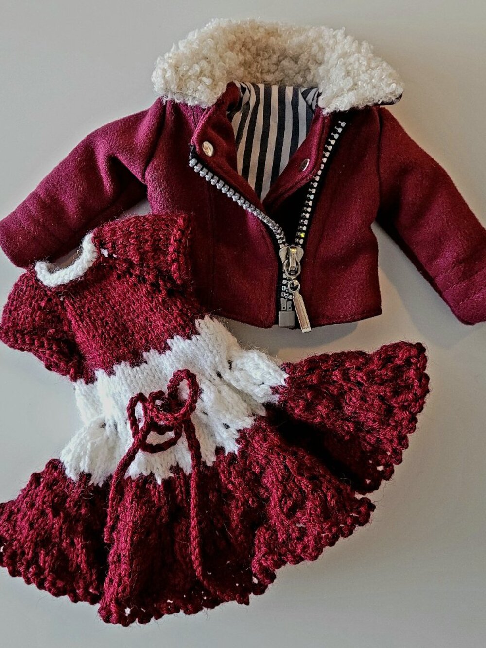 Moto Style Jacket with Knit Dress For Paola Reina Las Amigas & Other 13" Dolls